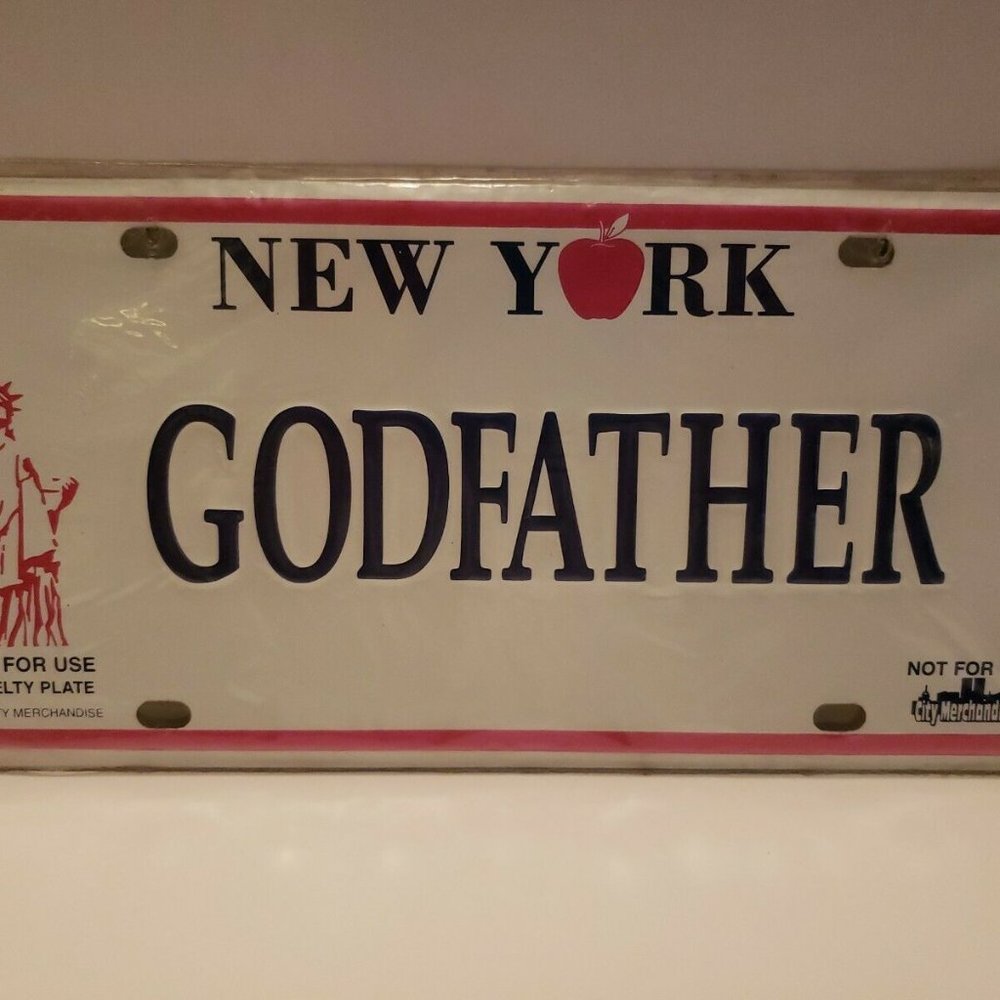 NEW!"Godfather" NY License Plate Vintage Style 80s